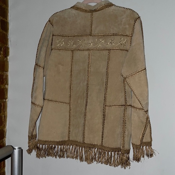 NWOT Dress Batn Boho Fringe leather Blend jacket - Picture 4 of 9